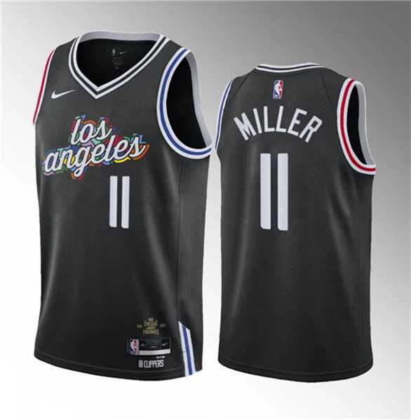 Men%27s Los Angeles Clippers #11 Jordan Miller Black 2023 Draft City Edition Stitched Jersey Dzhi